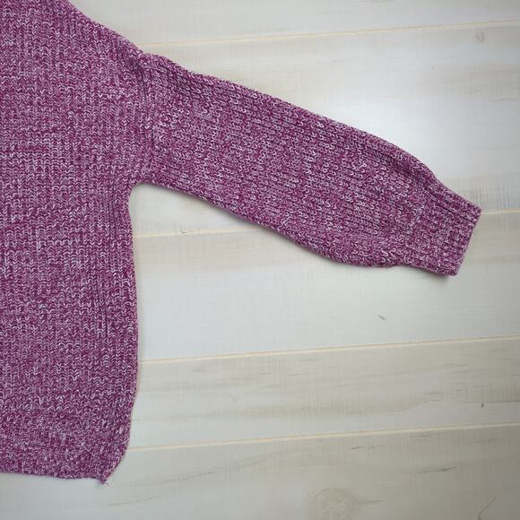 Cupcakes & Cashmere Purple and White Marled Mock Neck Cozy Sweater‎ Size Medium - Picture 5 of 9